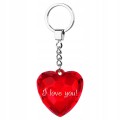 Brelok z grawerem I LOVE YOU czerwone serce