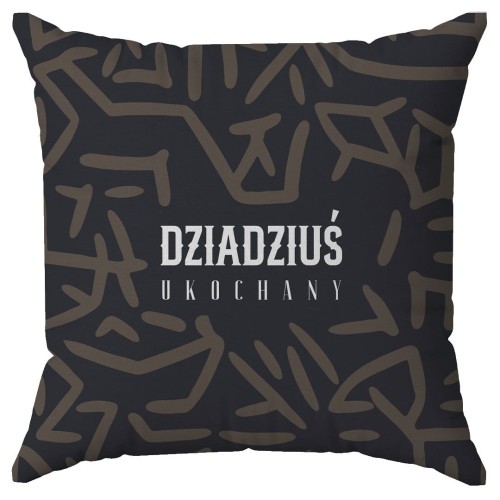 Poduszka dla Dziadka na prezent z napisem Ukochany Dziadziuś czarna