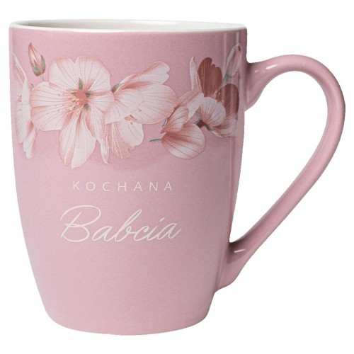 Kubek dla Babci na prezent z napisem Kochana Babcia różowy