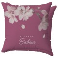 Różowa poduszka dla Babci z napisem Kochana Babcia ze wzorem orchidei