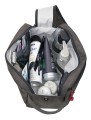 Kosmetyczna podróżna TROIKA "BUSINESS WASHBAG 2" dwa zamki i magnes do zamykania, z paskiem na nadgarstek, wodoodporna, poliester, Czarny/Szary