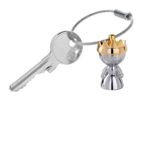 Brelok do kluczy TROIKA LITTLE QUEEN - królowa - metal chromowany złoto srebrny