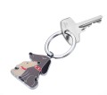 Brelok do kluczy TROIKA DOG & DOGGY – chromowany metal emaliowany, beż/brąz