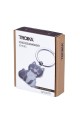 Brelok do kluczy TROIKA CAT & KITTY – chromowany metal emaliowany, ciemnoszary/jasnoszary