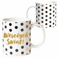 Kubek na prezent na Gwiazdkę z napisem Wesołych Świąt