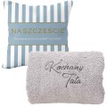 Zestaw Accents dla Taty Poduszka: Na szczęście; Ręcznik: Kochany Tata