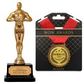 Zestaw prezentowy dla nauczyciela na podziękowanie statuetka i medal w torebce