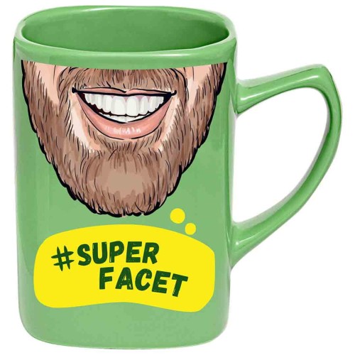 Kubek dla faceta na prezent z napisem Super Facet z brodą