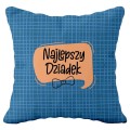 Poduszka na prezent dla Dziadka z napisem Najlepszy Dziadek w kratę