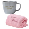 Zestaw prezentowy dla Mamy z kubkiem NAJLEPSZA MAMA i ręcznikiem
