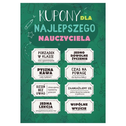 KARTKA Z KUPONAMI NAUCZYCIEL